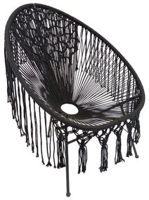 Outdoor Armchair Macrame &quot;Havvana&quot; Fylliana Black 72x92x86 cm