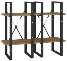 ΒΙΒΛΙΟΘΗΚΗ ΜΕ 4 ΡΑΦΙΑ ΚΑΦΕ 40X30X140 ΕΚ. ΑΠΟ ΜΑΣΙΦ ΞΥΛΟ ΠΕΥΚΟΥ 806425