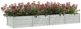 vidaXL Ζαρντινιέρα Υπερυψωμένη Ασημί 320x80x45 εκ. Γαλβανισμ. Χάλυβας