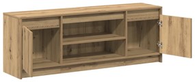 vidaXL Κονσόλα TV με LED Artisan Oak 139.5x34x50 cm Επεξεργασμένου Ξύλου