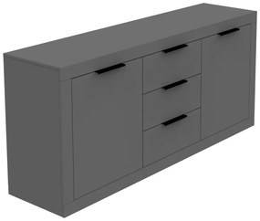 Μπουφές Doha pakoworld σε ανθρακί απόχρωση 180x45x80.5εκ