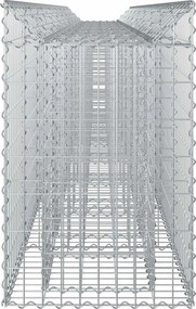 vidaXL Ανασηκωμένο κρεβάτι gabion 3 pcs Ασημί