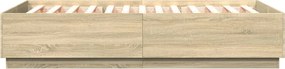 vidaXL Πλαίσιο Κρεβατιού Sonoma Δρυς 140x200 εκ. Επεξεργασμένο Ξύλο