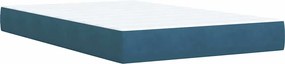 vidaXL Κρεβάτι Boxspring με Στρώμα Μπλε 120x200 εκ. Βελούδινο
