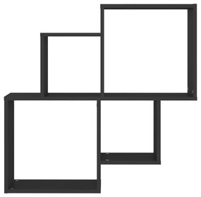 vidaXL Ράφι Κύβος Τοίχου Μαύρο 80 x 15 x 78,5 εκ. από Μοριοσανίδα