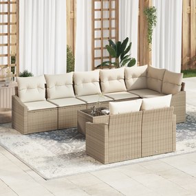 vidaXL Σετ Κήπου 9 Τεμαχίων με Κα cushions Καφέ Πολυ Ράφτινγκ