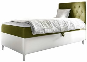 Κρεβάτι continental Baltimore 171, Μονόκλινο, Continental, Πράσινο, 90x200, Οικολογικό δέρμα, Ταπισερί, Τάβλες για Κρεβάτι, 92x208x115cm, 65 kg