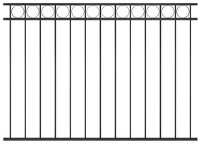 vidaXL Πάνελ Περίφραξης Μαύρο 1,7 x 1,2 μ. από Ατσάλι
