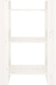 vidaXL Βιβλιοθήκη/Διαχωριστικό Χώρου Λευκό 60x35x91 εκ. Μασίφ Πεύκο