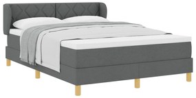 vidaXL Κρεβάτι Box Spring με Στρώμα - Σκούρο Γκρι, 160x200 εκ. Υφάσμα