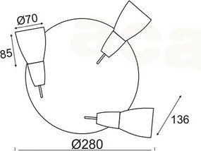 Σποτ Τρίφωτο Aca Kamet MC542NM3R Nickel