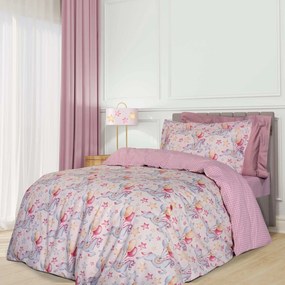 Σετ Παπλωματοθήκη Polycotton Μονή 160x240εκ. Essential 8828 Ροζ-Σομόν-Ώχρα Greenwich Polo Club