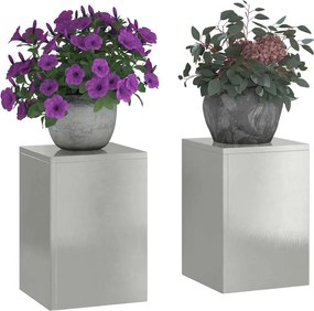 vidaXL Βάση φυτών 2 pcs Ασημί 24 x 24 x 35 εκ. Ανοξείδωτο ατσάλι