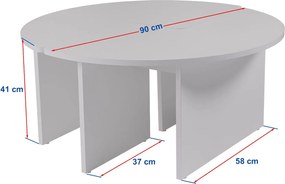 Τραπεζάκι Σαλονιού Ξύλο Μαύρο MOIRA 90x90x41