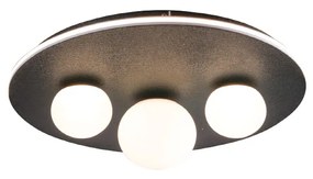 Πλαφονίερα οροφής LED 30W 3CCT (by switch on base) και 3XG9 σε μαύρο χρώμα D:50cm (6089-BL) - Αλουμίνιο - 6089-BL