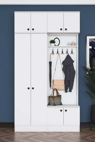 Stewehome μοντέρνο πορτμάντο με ράφι και παπουτσοθήκη λευκό 120x227x227 cm