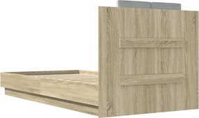 vidaXL Πλαίσιο Κρεβατιού με Κεφαλάρι Sonoma Δρυς 75x190 εκ. Επεξ. Ξύλο