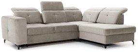 Γωνιακός καναπές Κρεβάτι BELAVIO L, με αποθηκευτικό χώρο, μπέζ ανοιχτό 272x107x207cm-Δεξιά γωνία-BOG6544