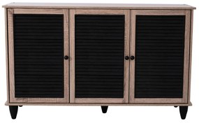 Παπουτσοθήκη MCKENNA Ξύλινη με 3 πόρτες Sonama - Μαύρο 112x30x68,5Υ εκ. 112x30x68.5 εκ.