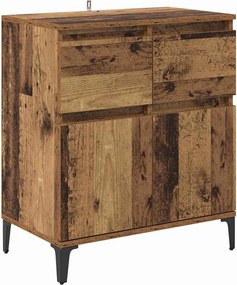 vidaXL Πλαϊνό γραφείο με συρτάρι Παλιό Ξύλο 60 x 35 x 70 cm