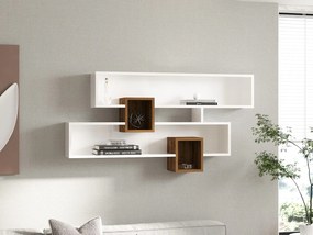 Ράφι Τοίχου Καρυδί / Λευκό FENIPA 120x22x75