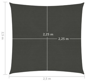 Πανί Σκίασης Ανθρακί 2,5 x 2,5 μ. από HDPE 160 γρ./μ² - Ανθρακί