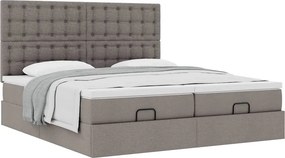 vidaXL Οθωμανικό κρεβάτι με στρώματα Taupe 160x200cm ύφασμα