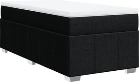 vidaXL Κρεβάτι Boxspring με Στρώμα Μαύρο 90x190 εκ.Υφασμάτινο
