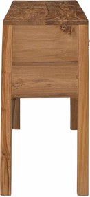 vidaXL Πλαϊνό γραφείο Φυσικό 110 x 35 x 75,5 εκ Στερεό Ξύλο Τίκ