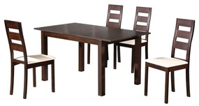 Miler Set (Τραπέζι + 4 Καρέκλες) Σκ.Καρυδί Table120+30x80x74Chair45x52x97