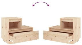vidaXL Κομοδίνα 2 τεμ. 60 x 34 x 51 εκ. από Μασίφ Ξύλο Πεύκου