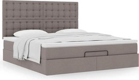 vidaXL Οθωμανικό κρεβάτι με στρώμα Taupe 180x200cm ύφασμα