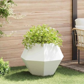 vidaXL Γλάστρα Λευκό 75 x 75 x 60 εκ Ατσάλι