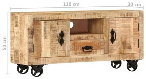 vidaXL Έπιπλο Τηλεόρασης 110 x 30 x 50 εκ. από Ακατέργαστο Ξύλο Μάνγκο