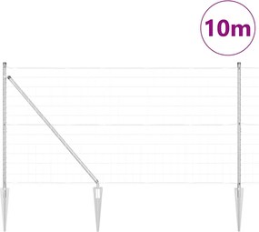 vidaXL Τεντώτο με στήριγμα Ασημί 1,2 x 10 m Ατσάλι