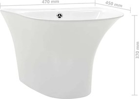 vidaXL Λεκάνη Λευκό 47 x 45 x 37 εκ Γυαλιστερή Κεραμική