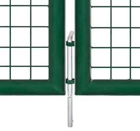Πόρτα Περίφραξης με Πλέγμα Πράσινη 400 x 100 εκ. Ατσάλινη - Πράσινο