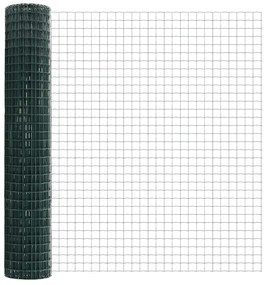 vidaXL Τεντώτο με στήριγμα Πράσινο 1,2 x 25 m Χάλυβας και PVC