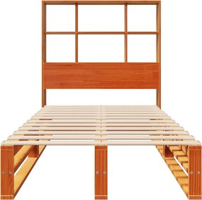 vidaXL Κρεβάτι Βιβλιοθήκη Χωρίς Στρώμα Καφέ 75x190 εκ Μασίφ Πεύκο