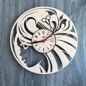 Intra απο ξύλο plywood 3mm-4mm πάχος - Κομμωτήριο Ρολόι τοίχου Σαλόνι ομορφιάς Διακόσμηση τοίχου Δίασταση 30x30 cm Intraeaxys-075ylg3o