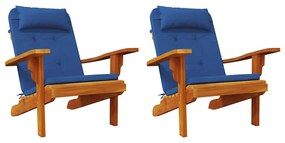 vidaXL Μαξιλάρι Καρέκλας 2 pcs Μπλε 58 x 77 x 4.5 εκ Ύφασμα Oxford