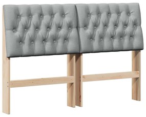vidaXL Ταπετσαρισμένο κεφαλάρι Ανοιχτό γκρι 160 cm