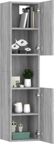vidaXL Ντουλάπι Μπάνιου Γκρι Sonoma 30x30x130 εκ. Επεξεργασμένο Ξύλο