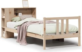 vidaXL Κρεβάτι Βιβλιοθήκη Χωρίς Στρώμα 75x190 εκ Μασίφ Ξύλο Πεύκο