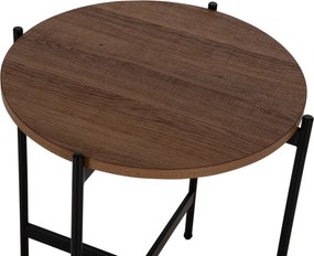 ΒΟΗΘΗΤΙΚΟ ΤΡΑΠΕΖΙ HM9589.04 MDF ΚΑΡΥΔΙ-ΜΑΥΡΗ ΜΕΤΑΛΛΙΚΗ ΒΑΣΗ Φ50x55Υεκ.