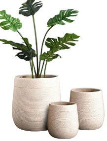 Κασπώ Σετ 3τμχ Fiberclay Μπεζ ESPIEL 45x45εκ.-32,5x32,5εκ.-23x23εκ. LOF118