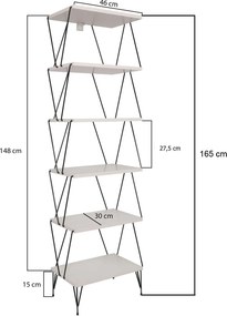 Βιβλιοθήκη - Balaban - Χρώμα Λευκό - 48x31x165εκ