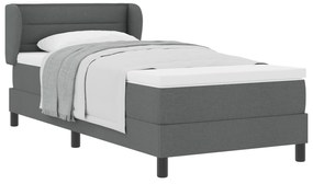 vidaXL Κρεβάτι Box Spring με Στρώμα - Σκούρο Γκρι, 90x190 εκ., Υφασμάτινο