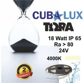 Ταινία LED 18W IP65 24V 3000K 4000K 6000K 5M TORA Cubalux 500077