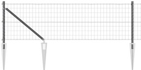 vidaXL Φράχτης με Στήλες. Γκρι 0.8 x 25 m Ατσάλι